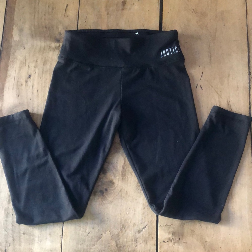 Justice black leggings girls size 8 never worn